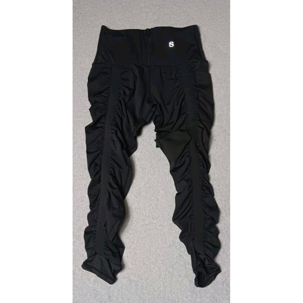 Skinnify High Waisted Resitance Band Ruched Legging M Black Athleisure Workout